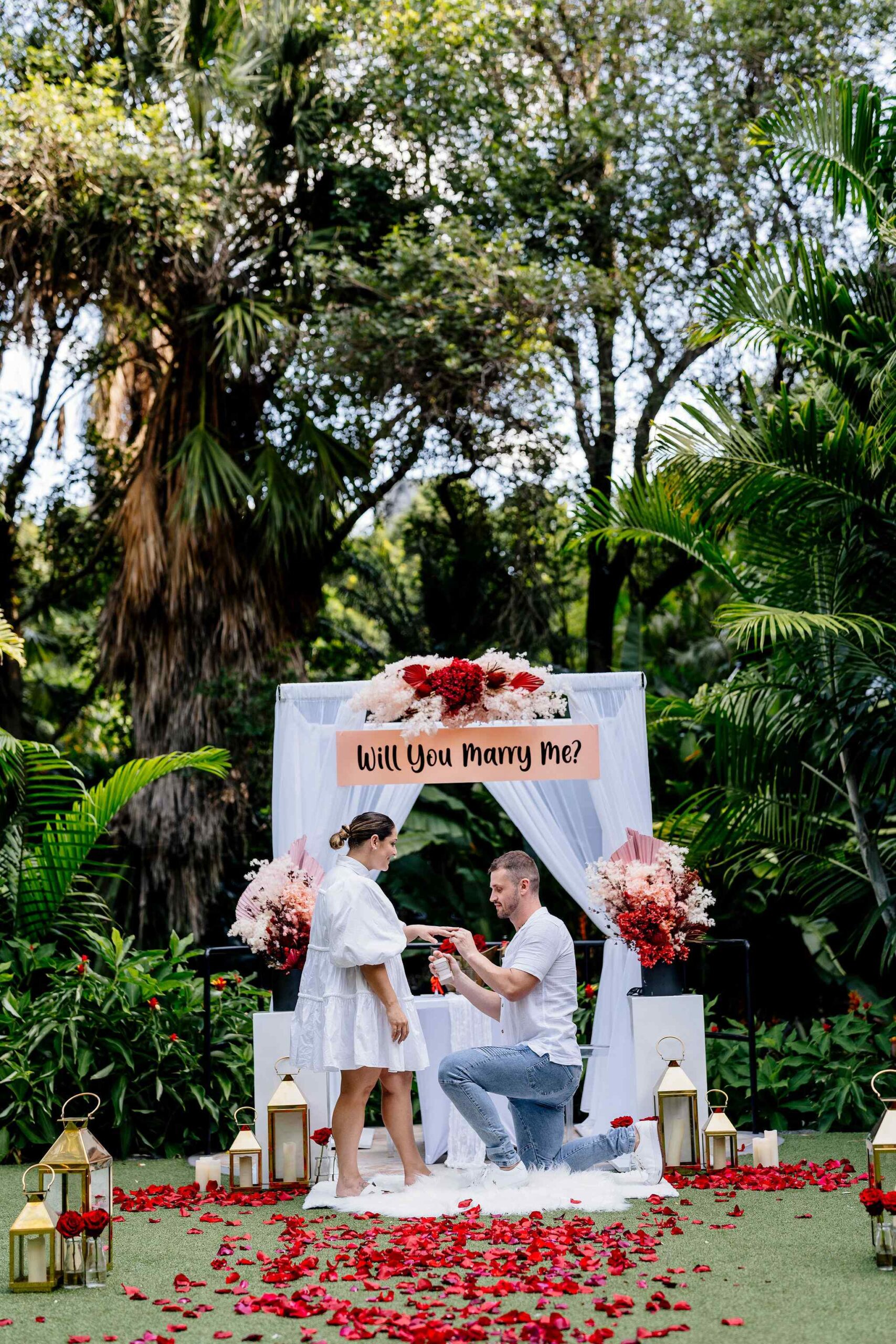 proposal moment on one knee