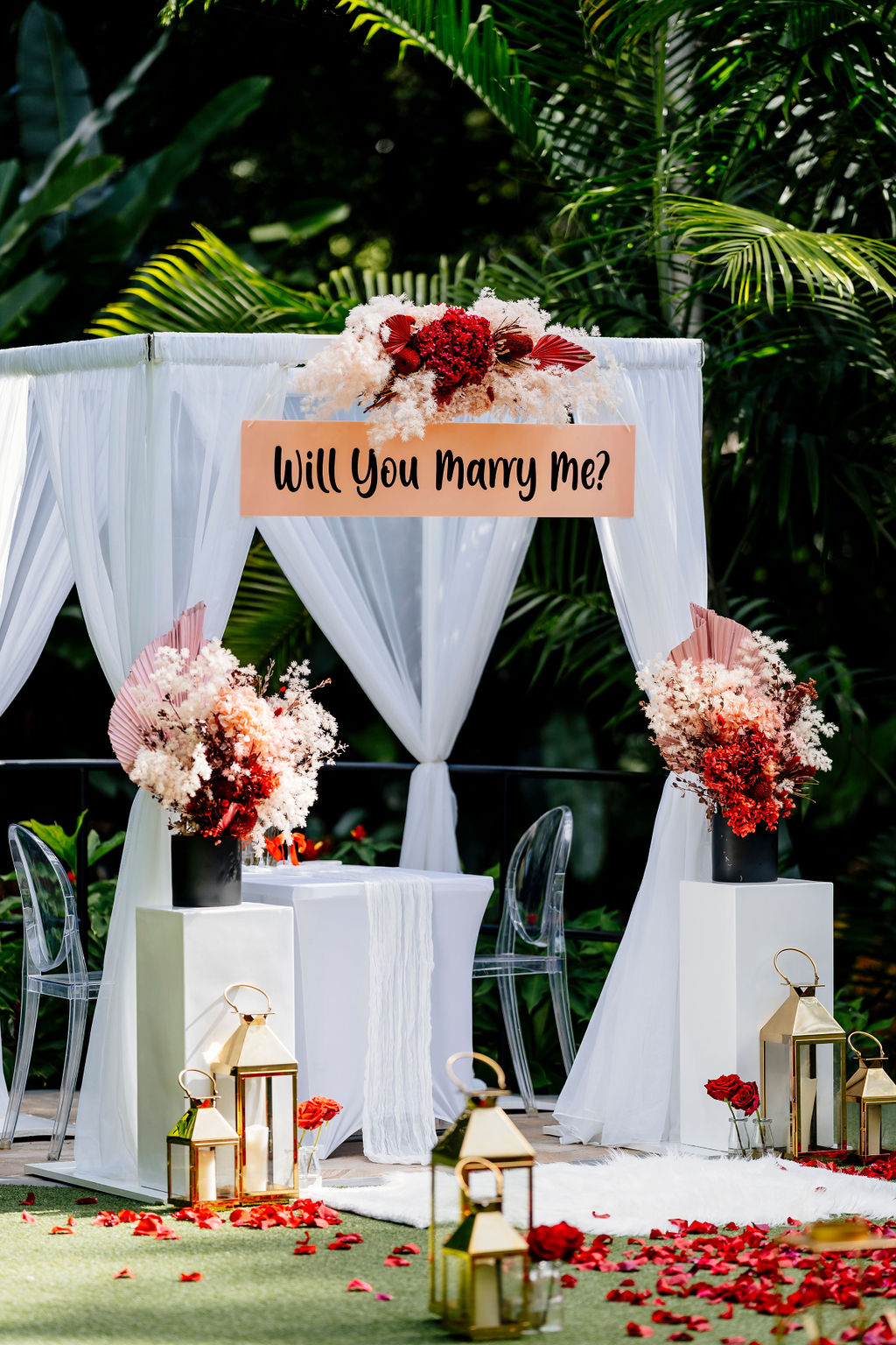 Romantic proposal setup
