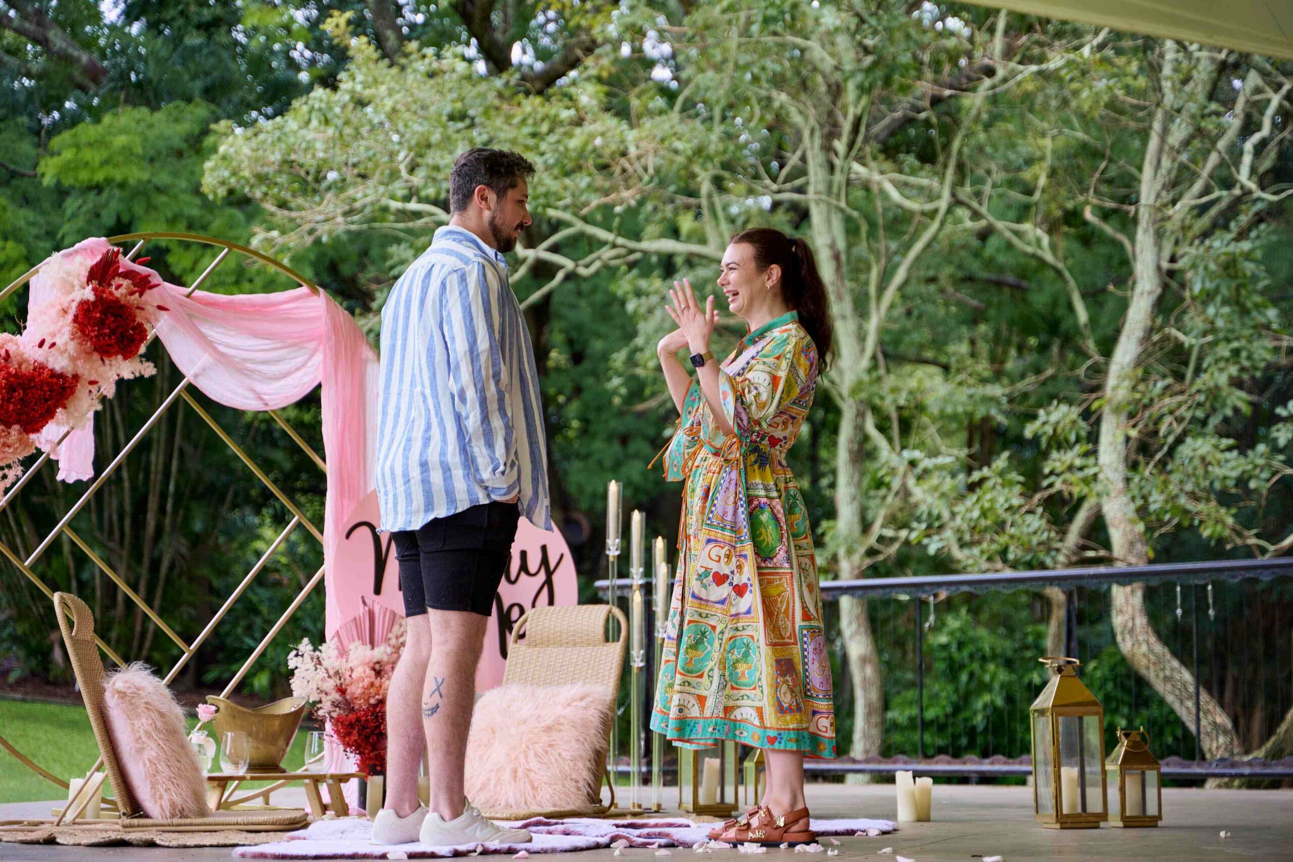 surprise marriage proposal botanic gardens Brisbane