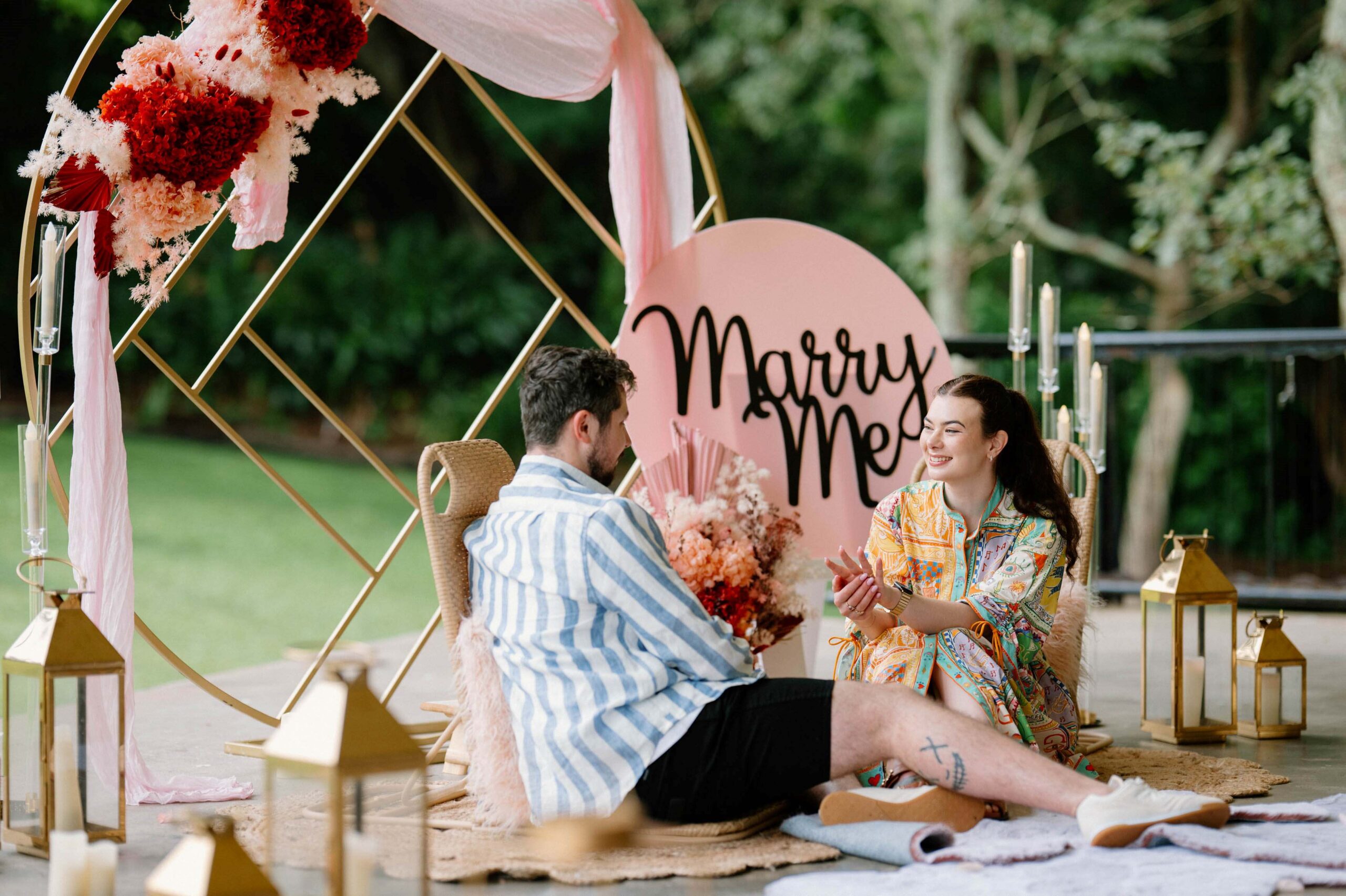 luxe engagement celebration picnic