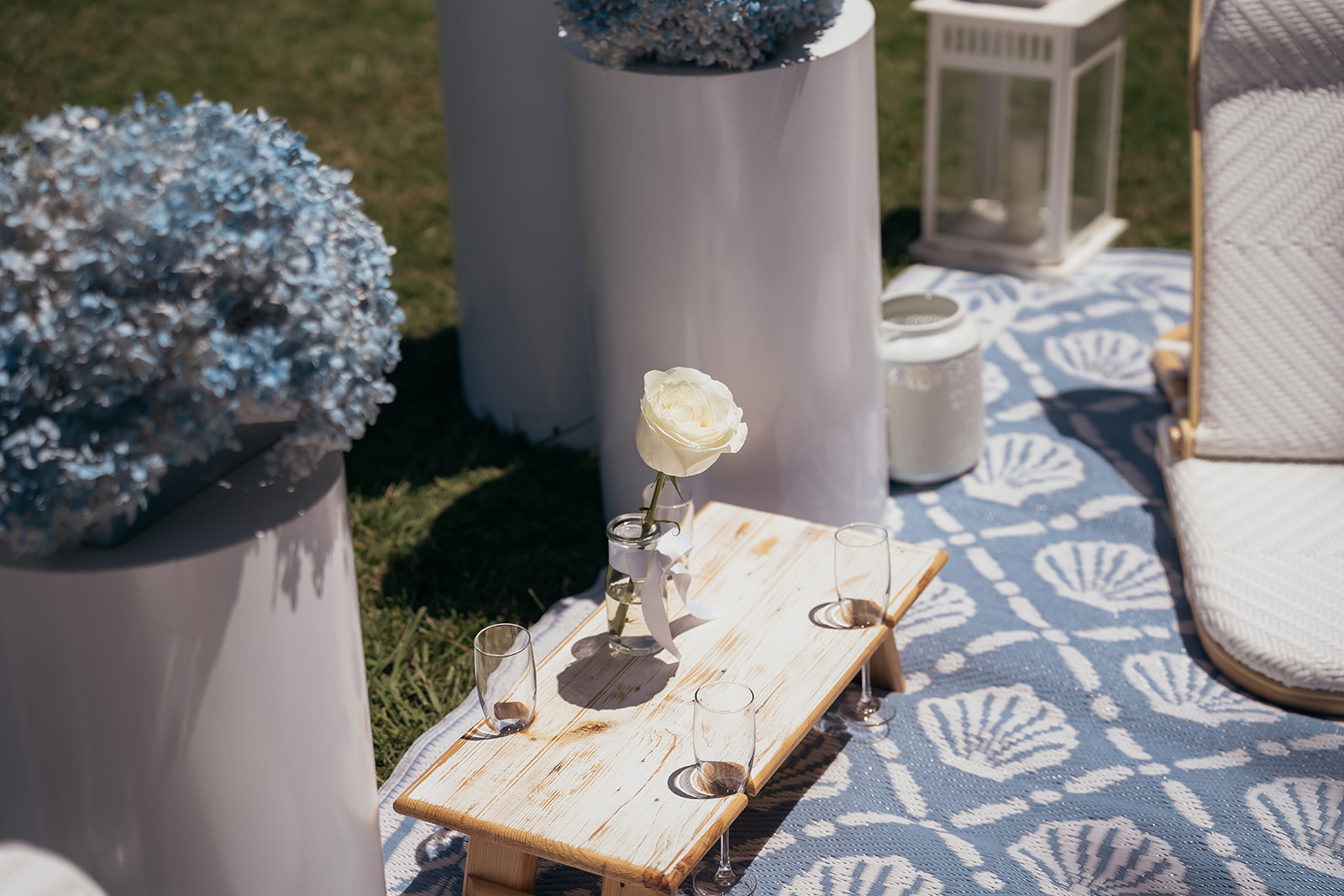 blue styled luxury picnic setting