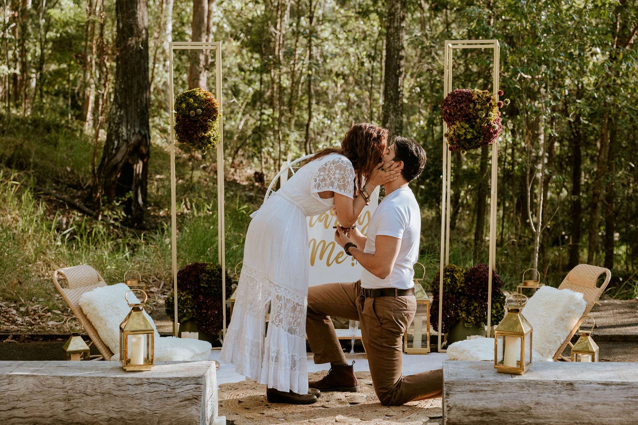 marriage proposal in a rainforest
